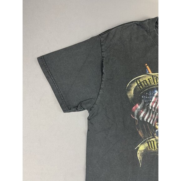 Rare Vintage Y2K Harley Davidson Bubuque Iowa Faded Eagle Art Black XL T Shirt - Picture 4 of 11